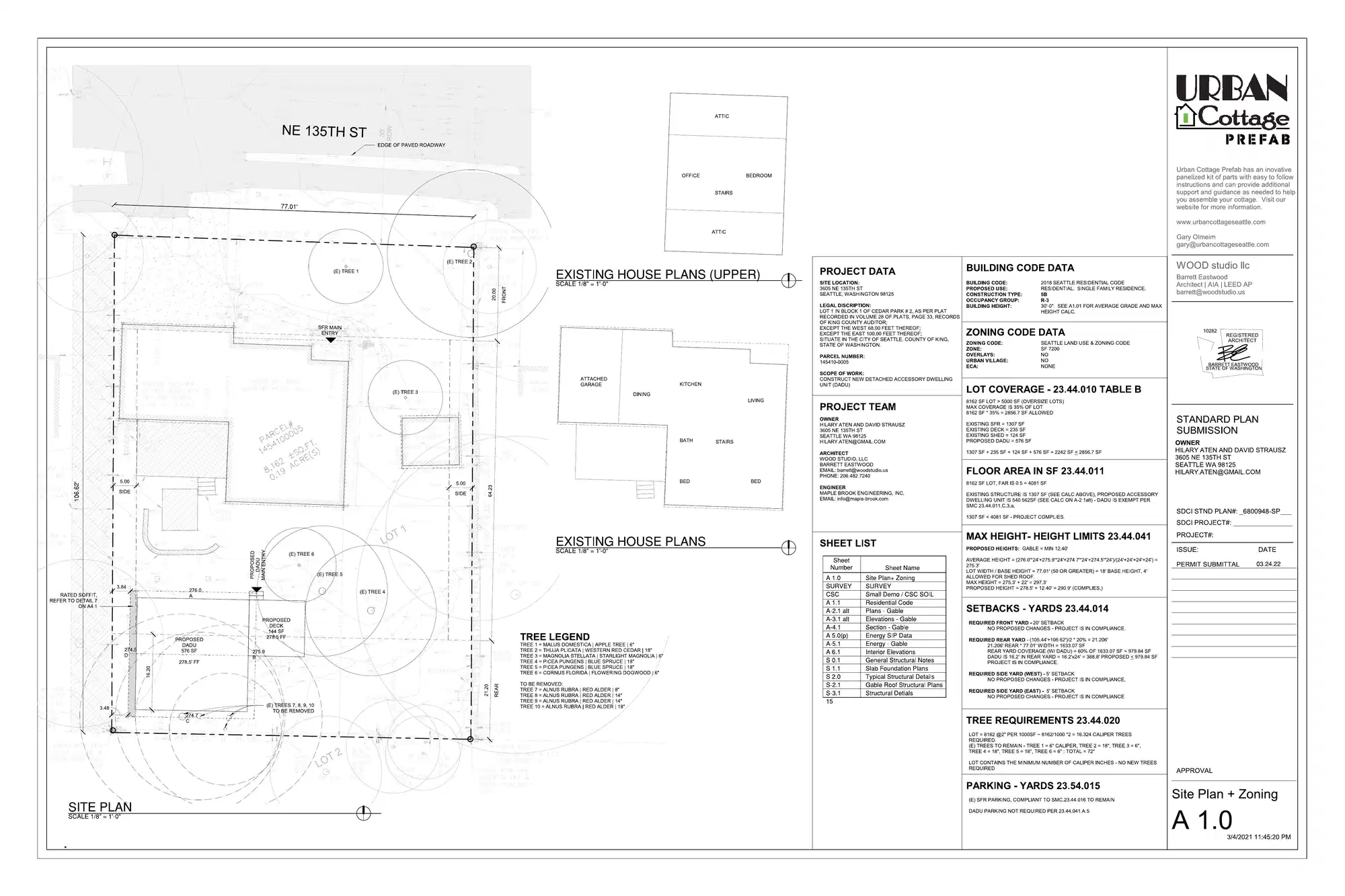Site plan for 3607 NE 135th St