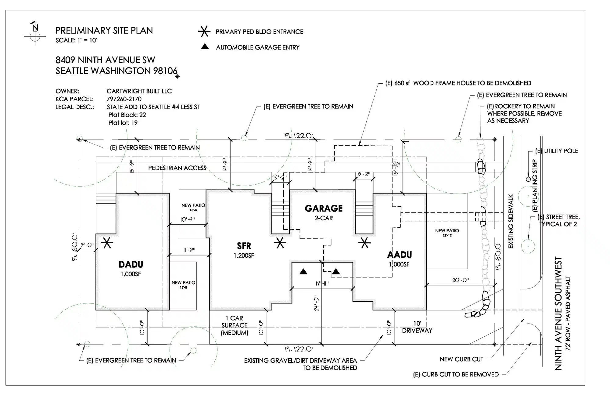 Site plan for 8409 9th Ave SW