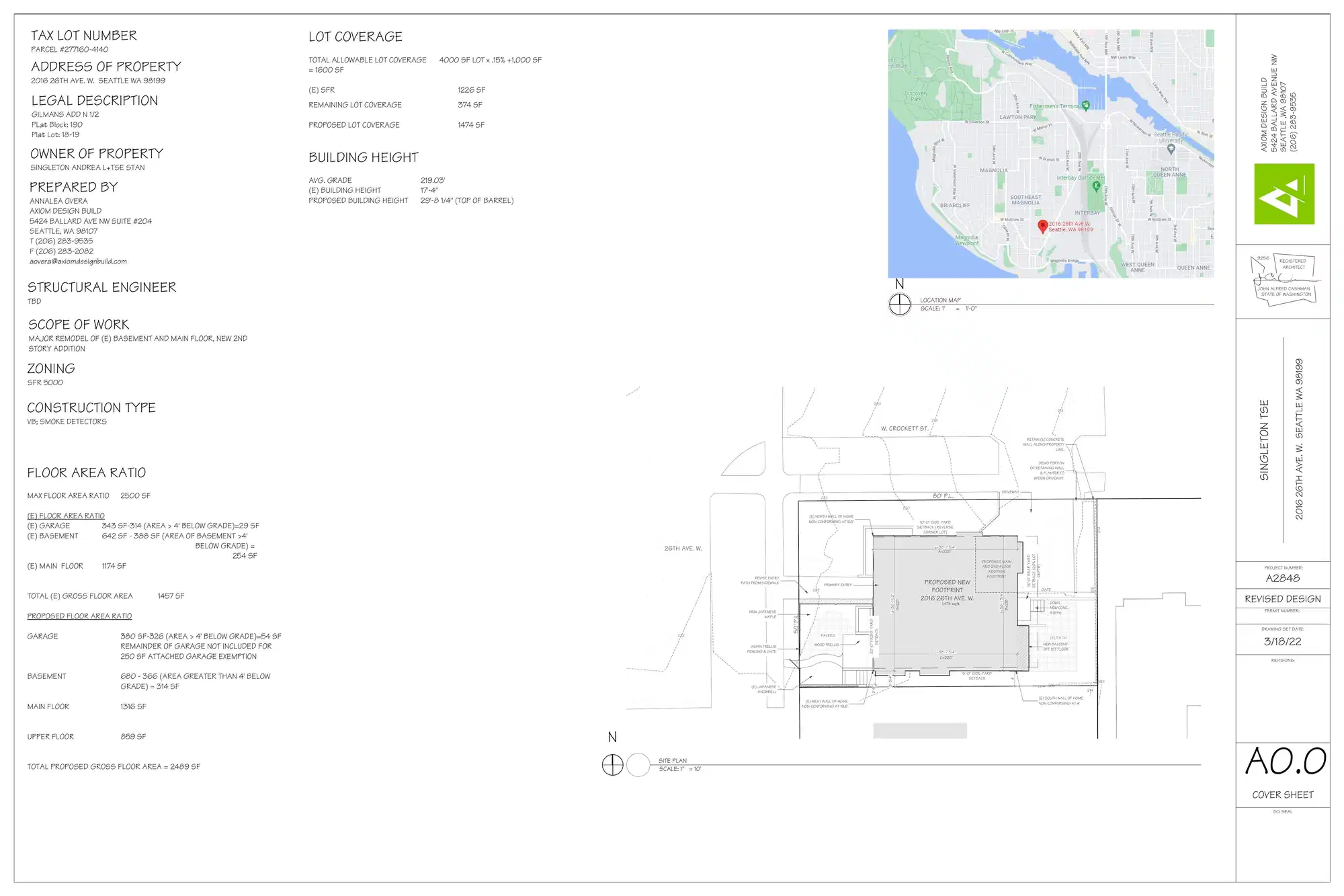 Site plan for 2016 26th Ave W