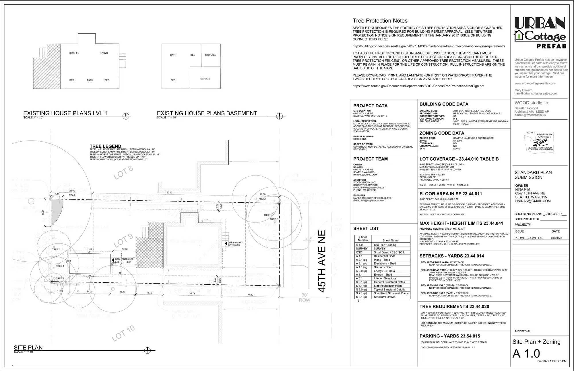 Site plan for 6549 45th Ave NE