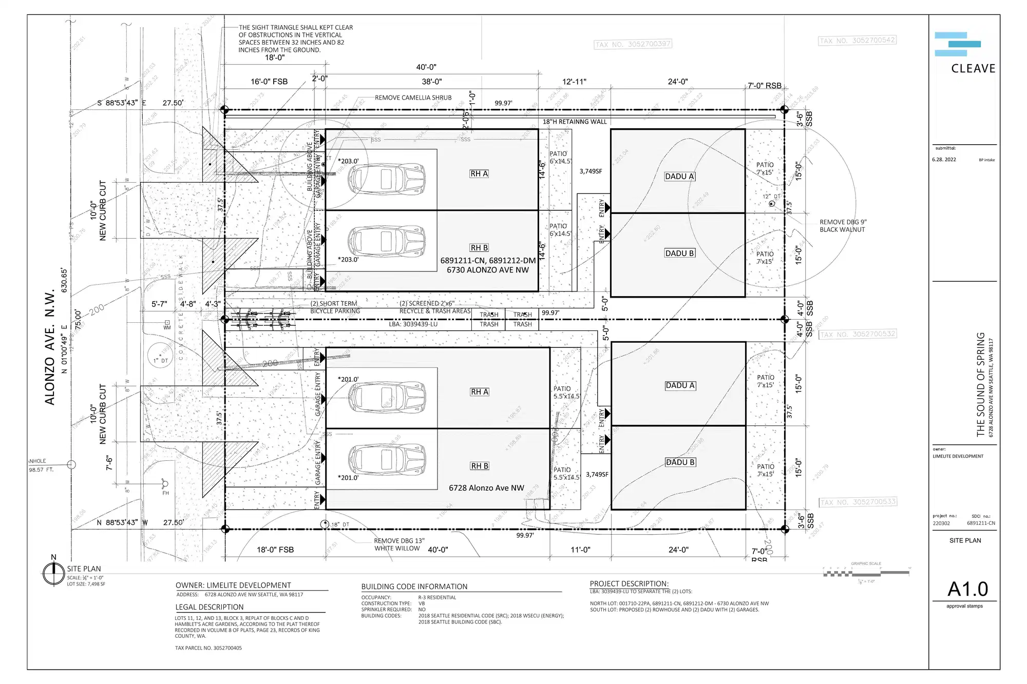Site plan for 6726 Alonzo Ave NW
