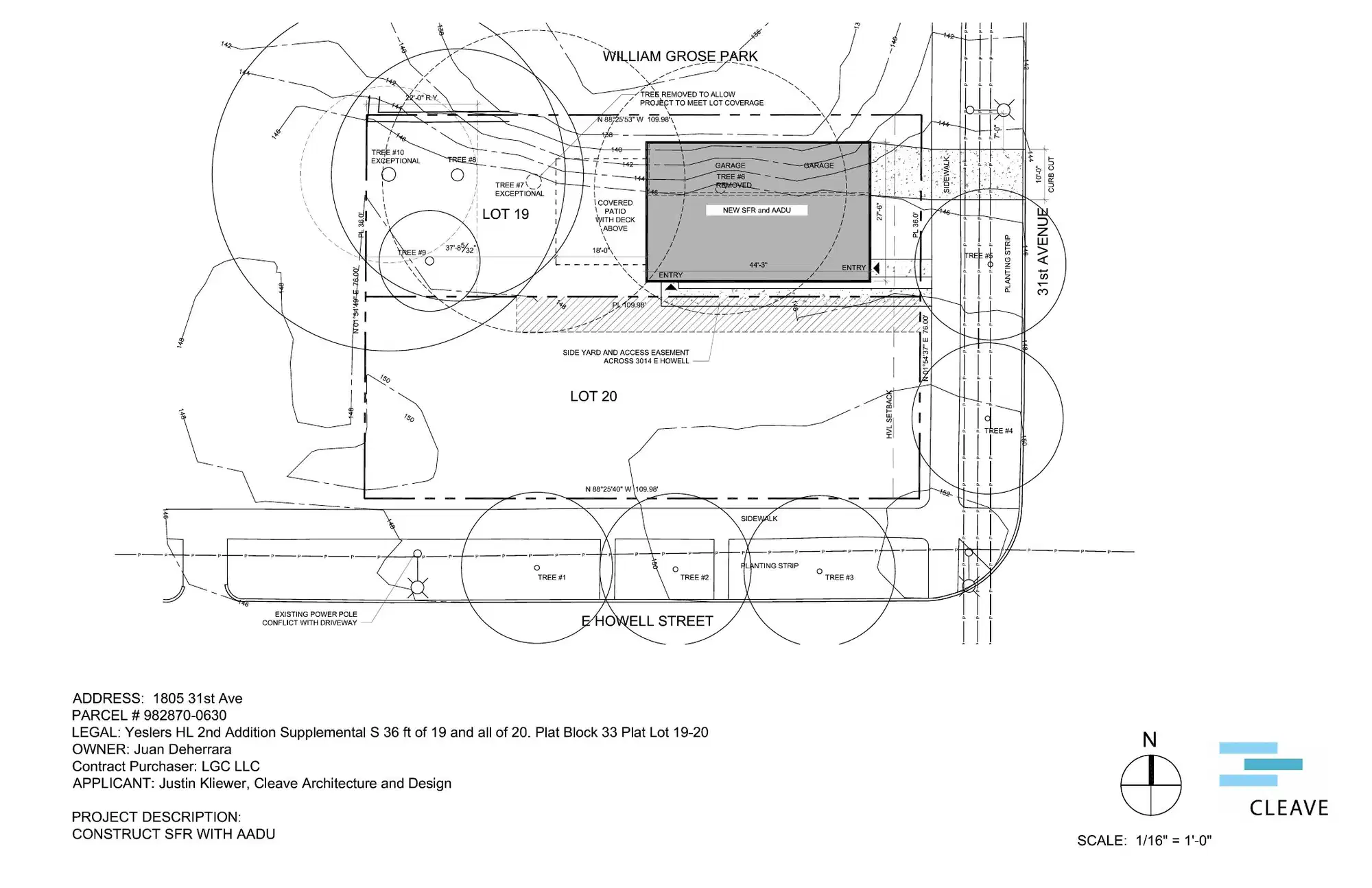 Site plan for 1805 31st Ave