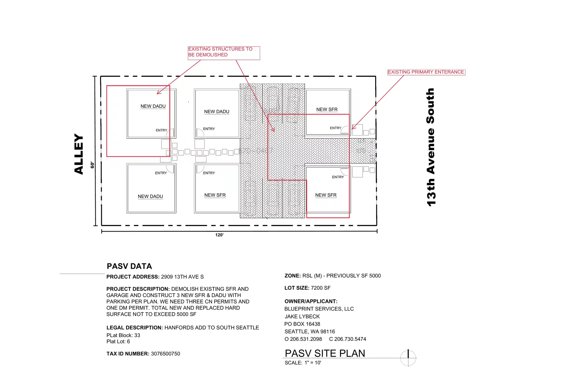 Site plan for 2903 13th Ave S
