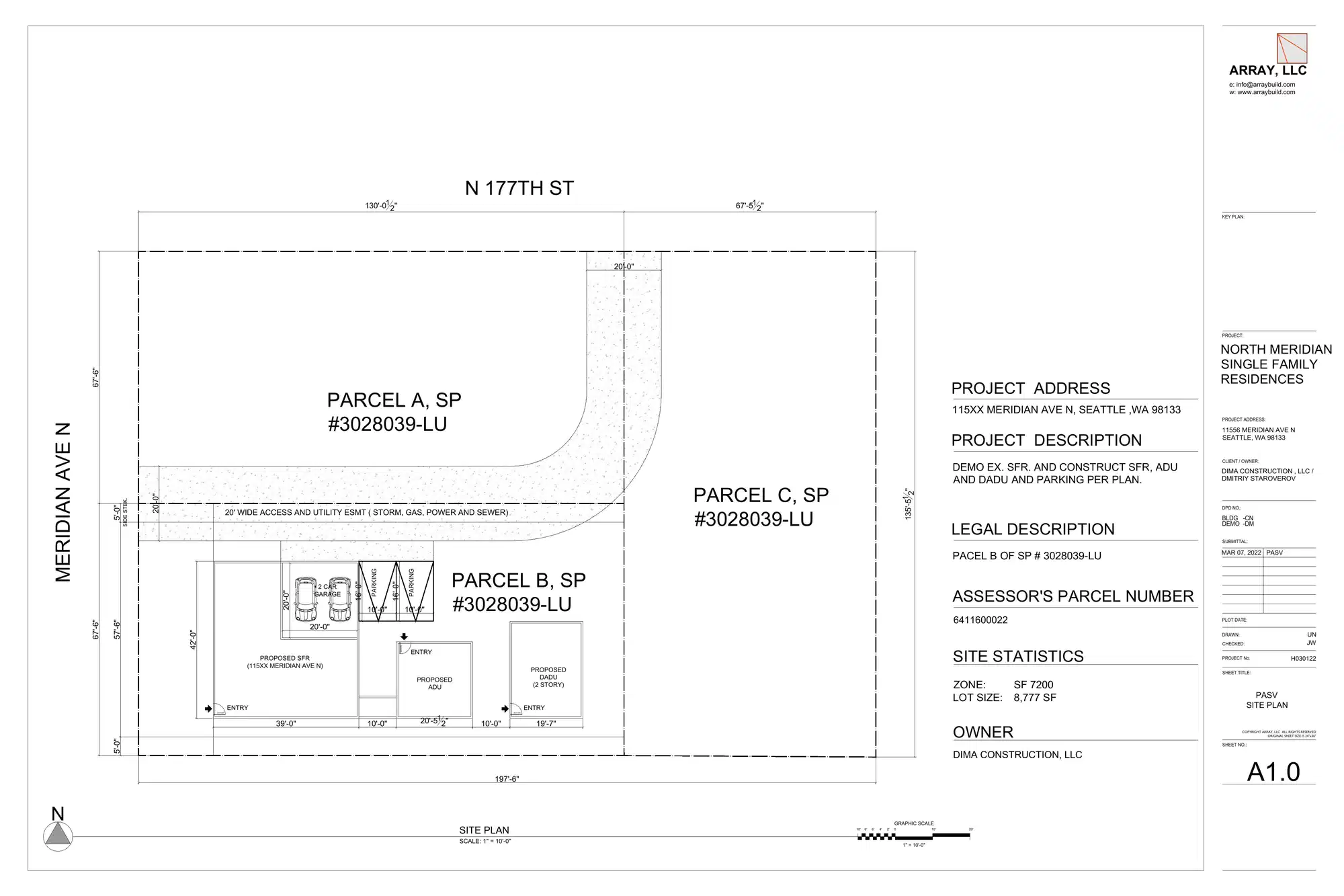 Site plan for 11550 Meridian Ave N