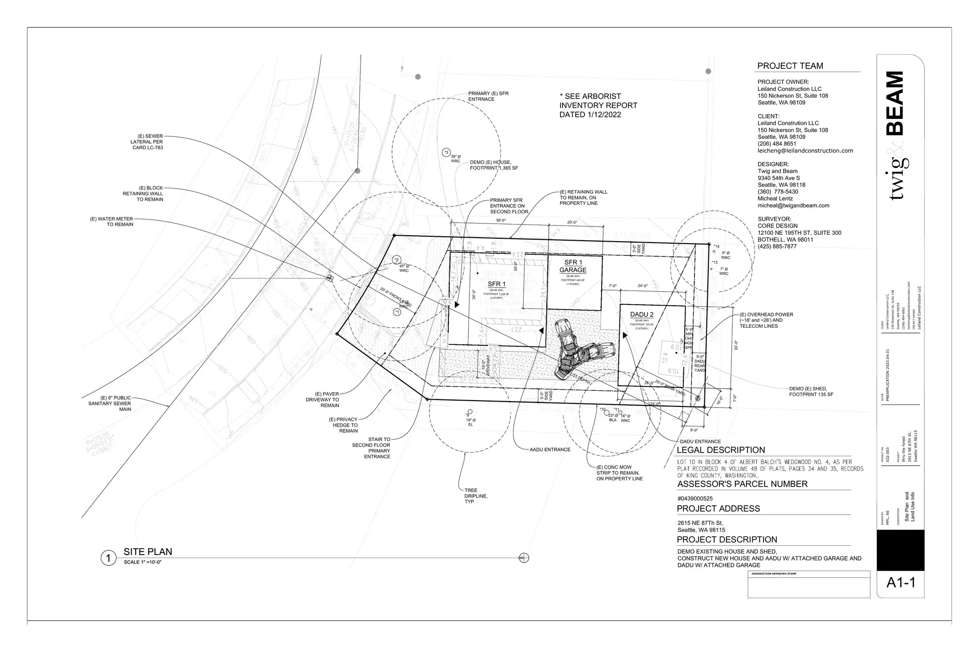 Site plan for 2615 NE 87th St