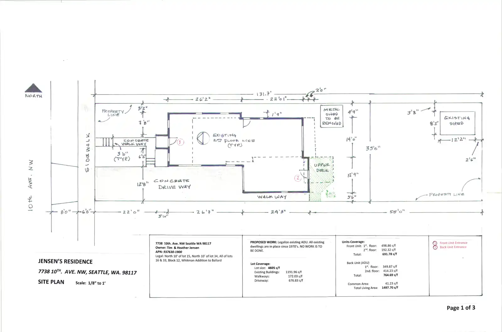 Site plan for 7738 10th Ave NW