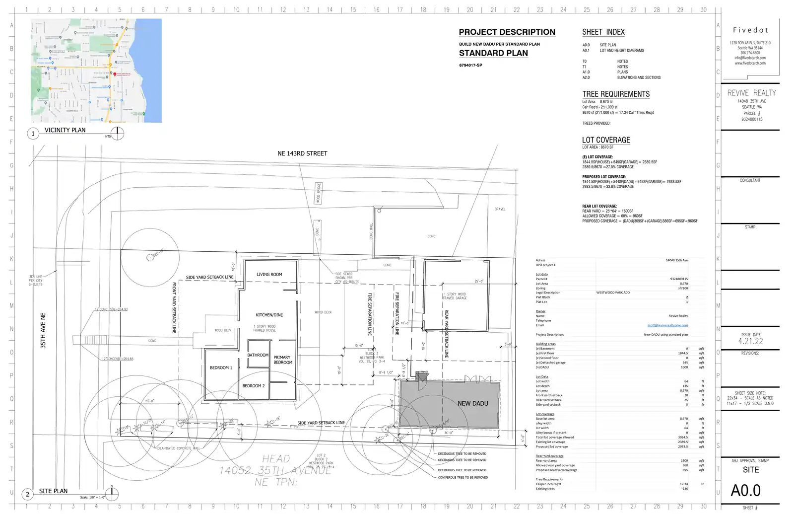 Site plan for 3511 NE 143rd St