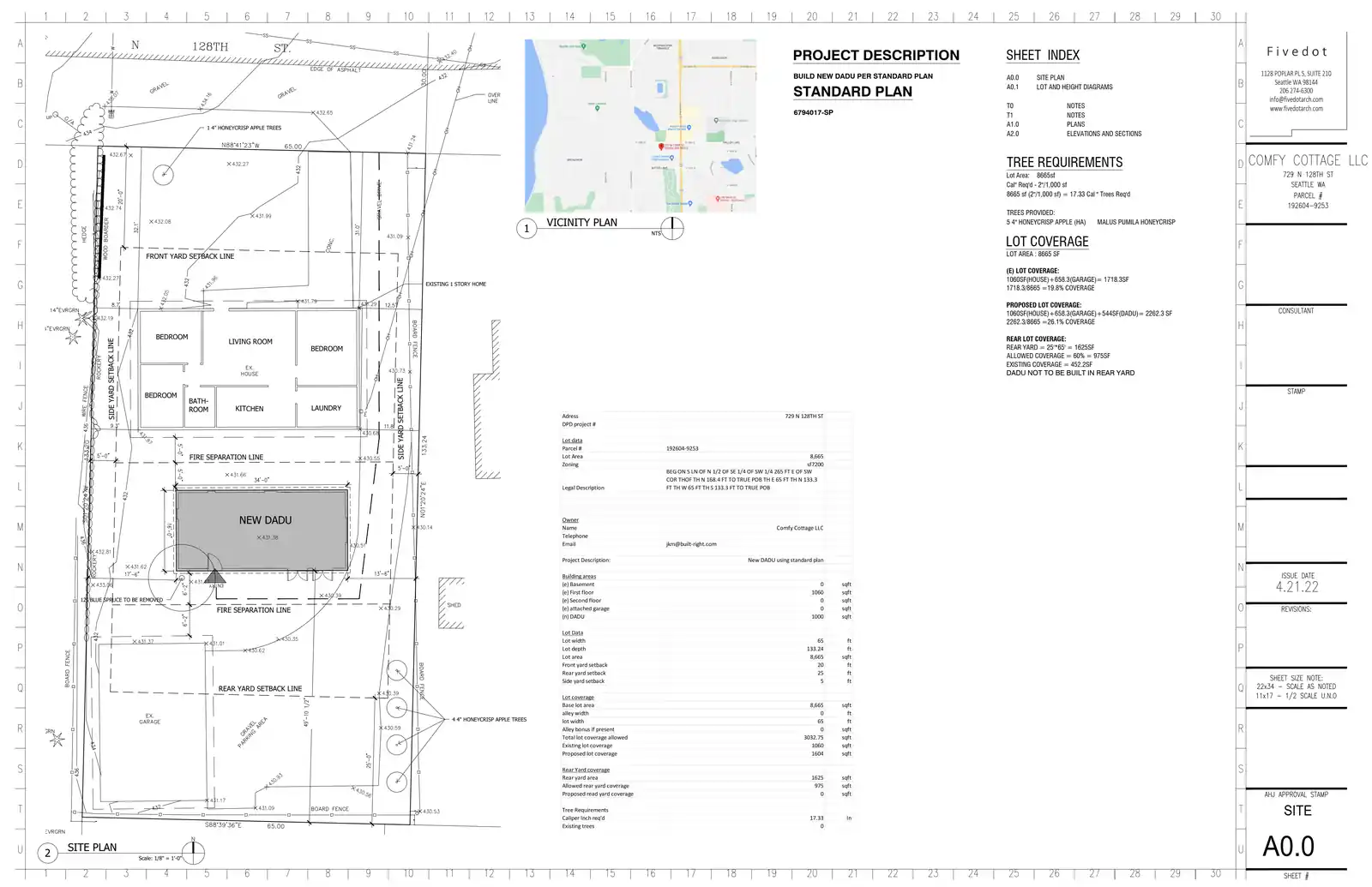 Site plan for 727 N 128th St