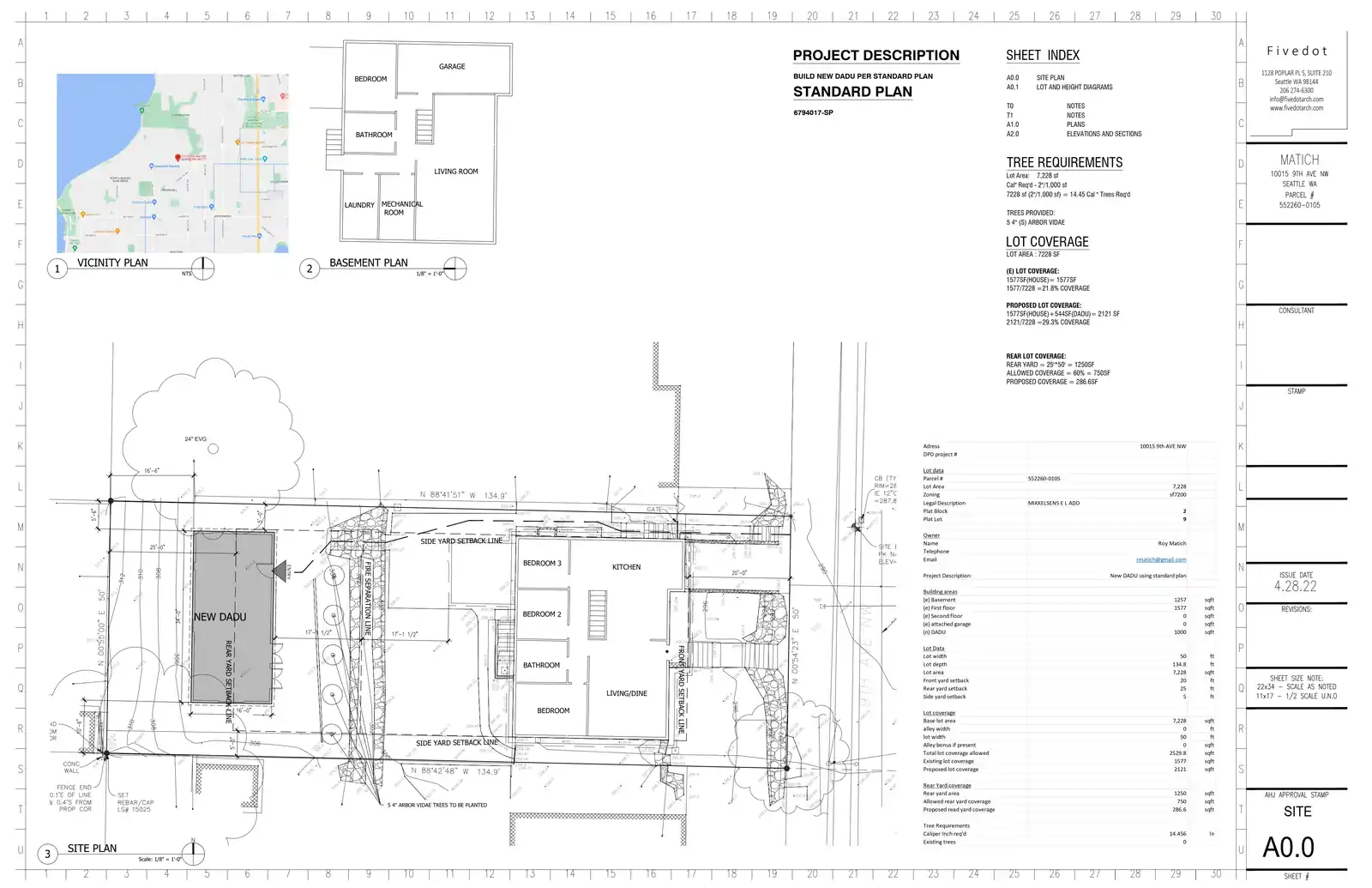 Site plan for 10017 9th Ave NW