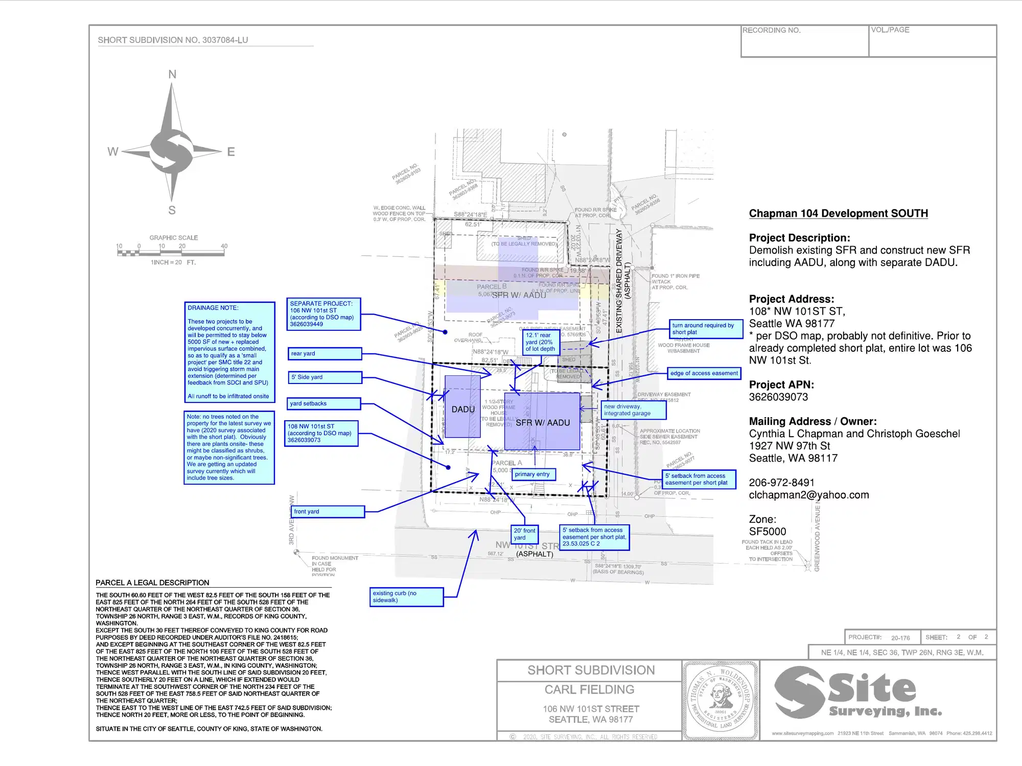 Site plan for 108 NW 101st St