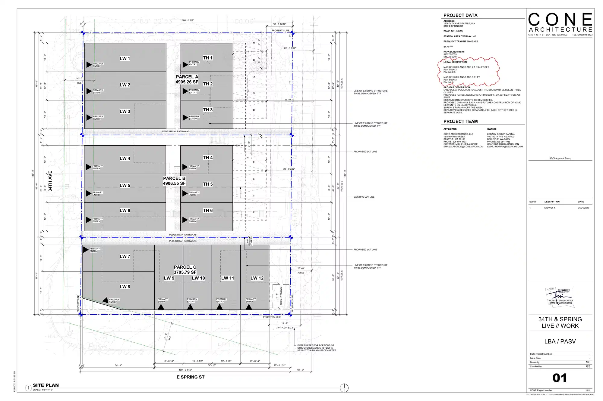 Site plan for 1104 34th Ave