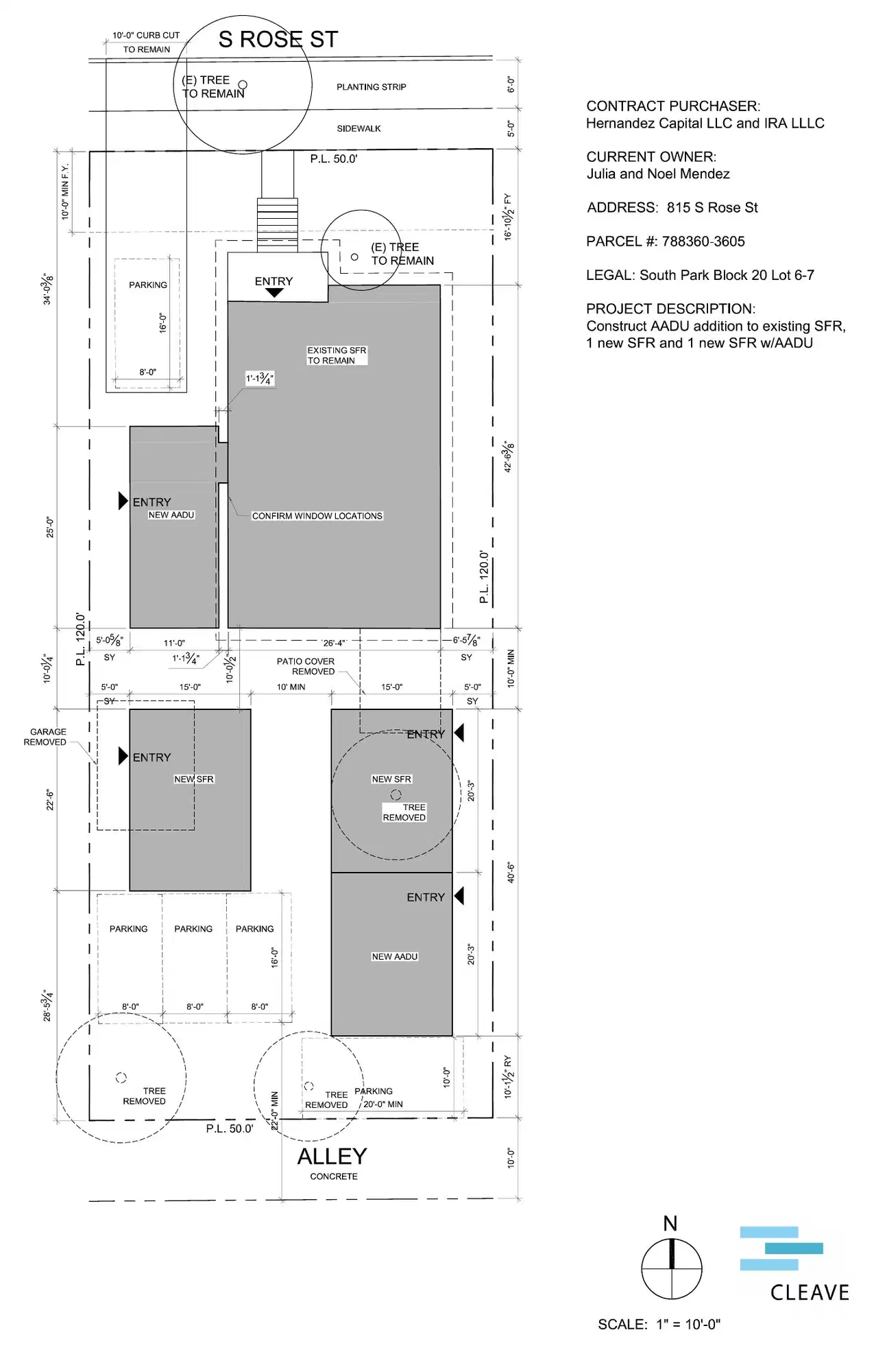 Site plan for 815 S Rose St