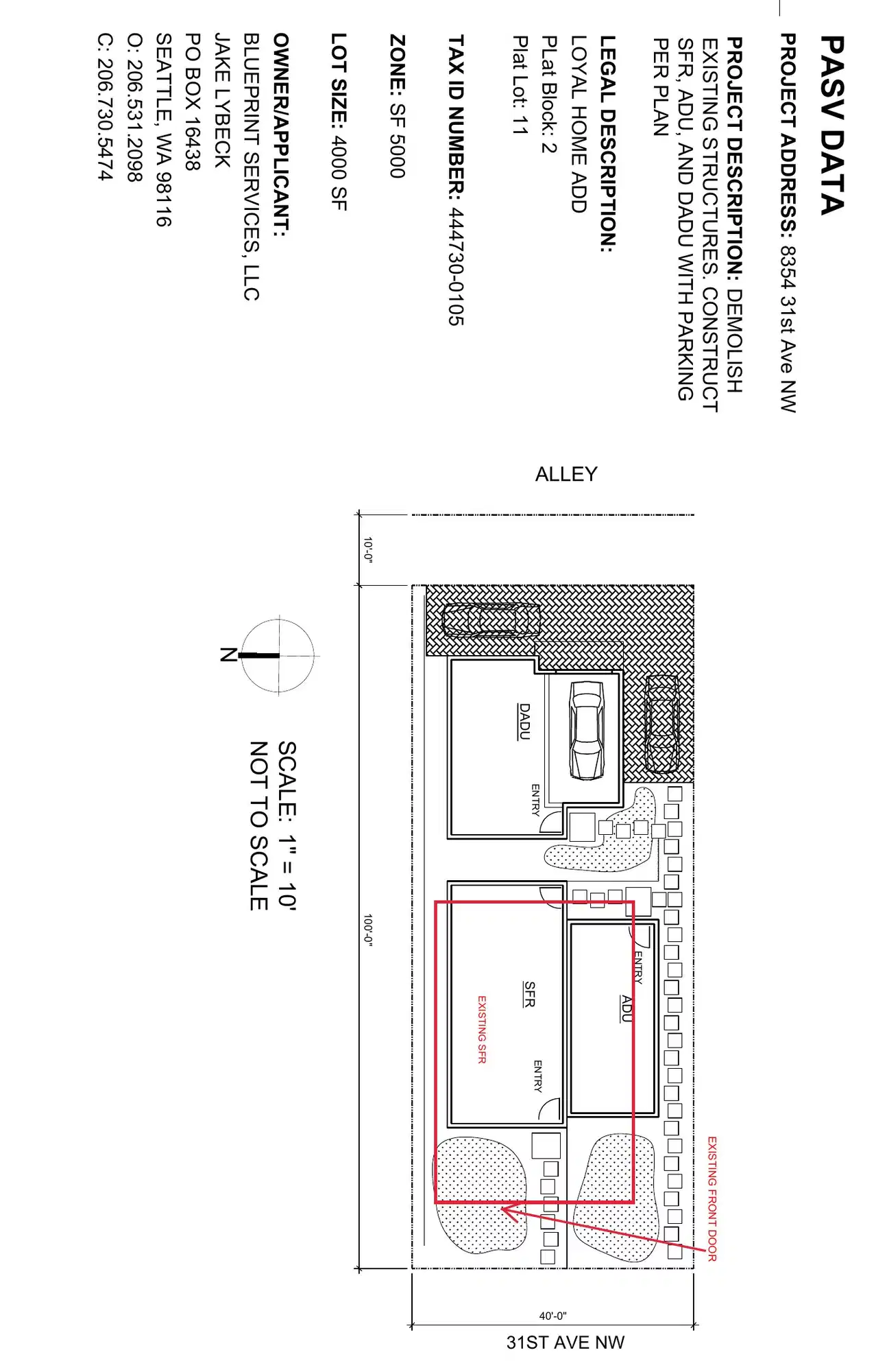 Site plan for 8354 31st Ave NW