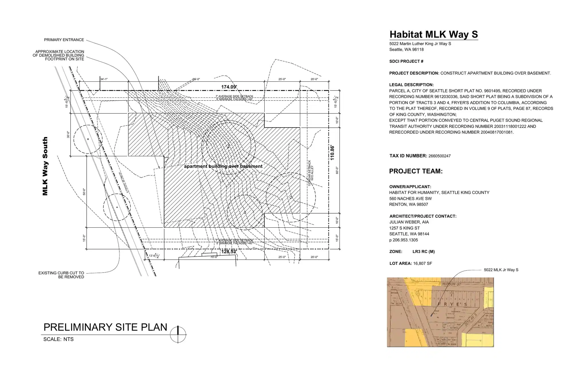 Site plan for 5022 M L King Jr Way S