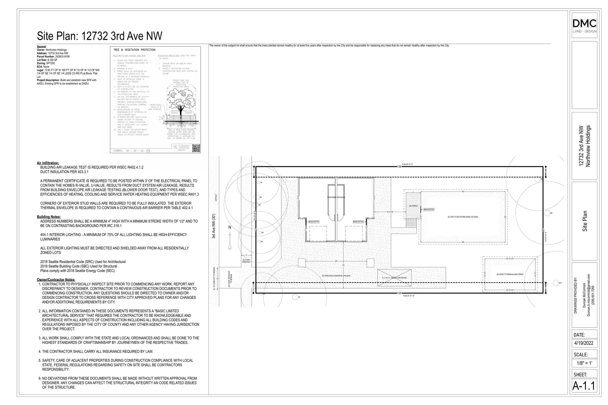 Site plan for 12734 3rd Ave NW