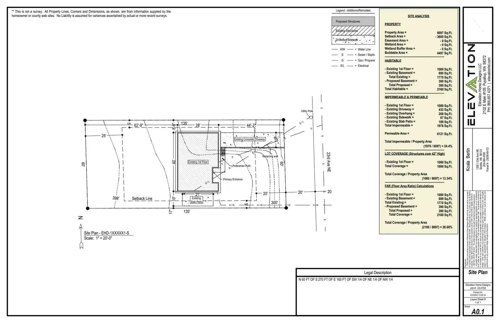 Site plan for 12021 23rd Ave NE