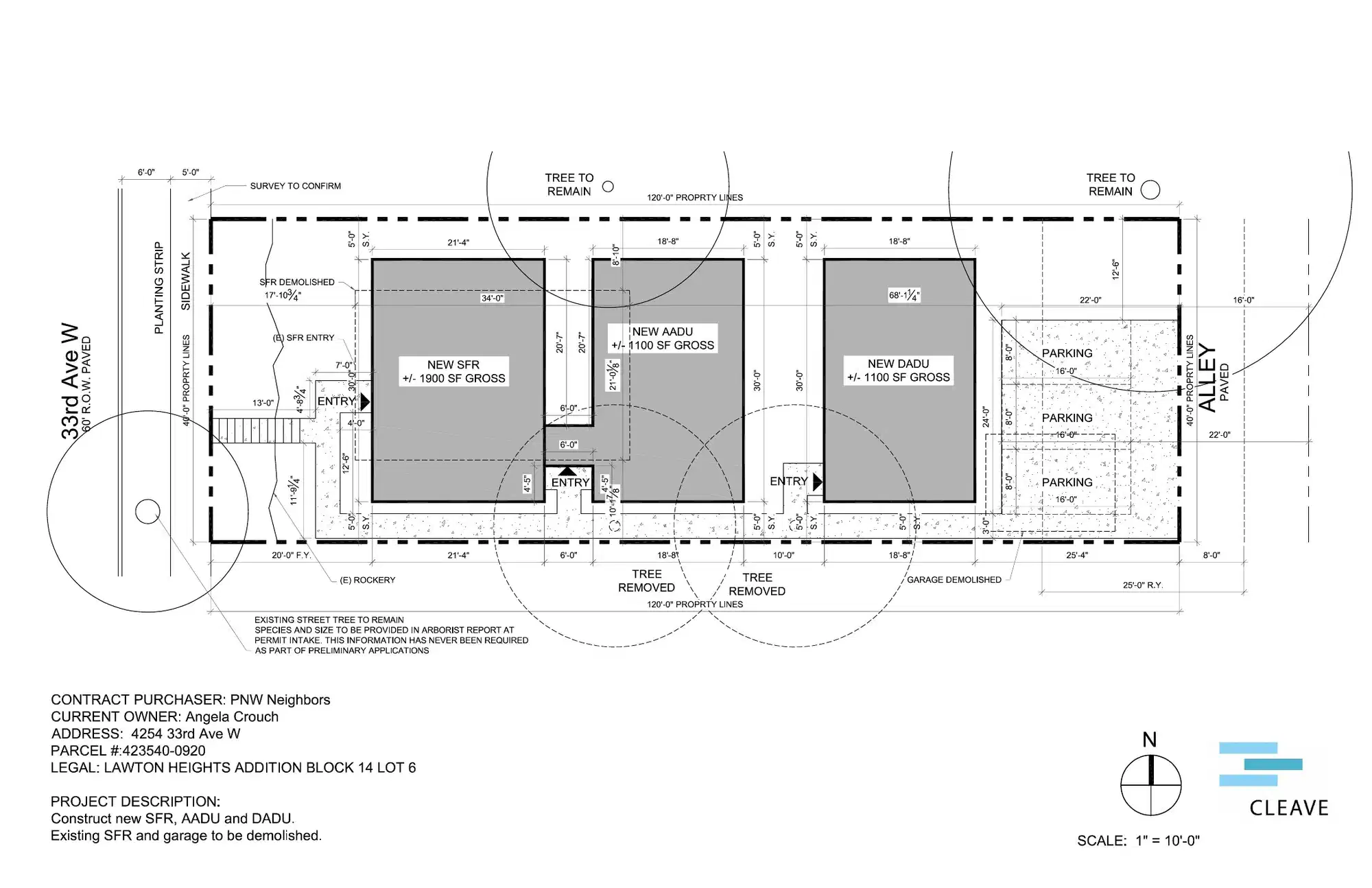 Site plan for 4254 33rd Ave W