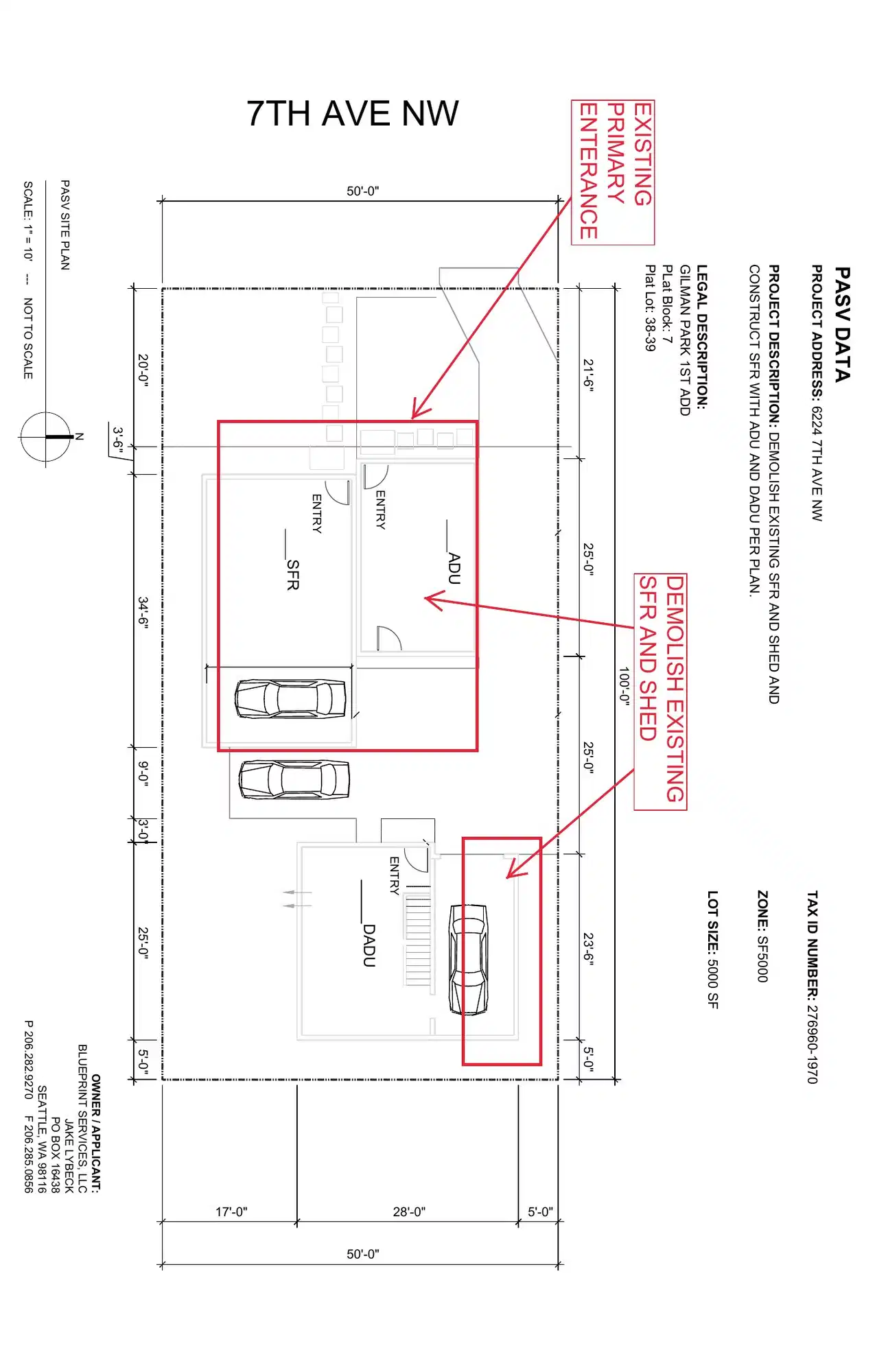 Site plan for 6226 7th Ave NW