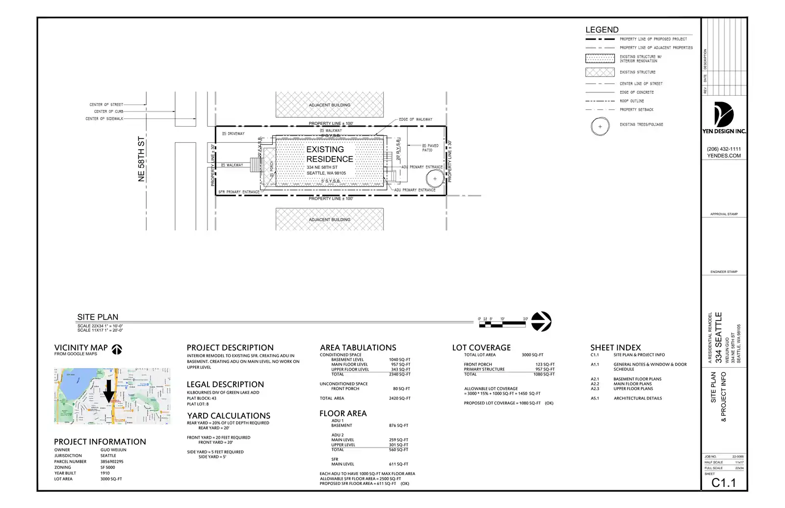 Site plan for 334 NE 58th St