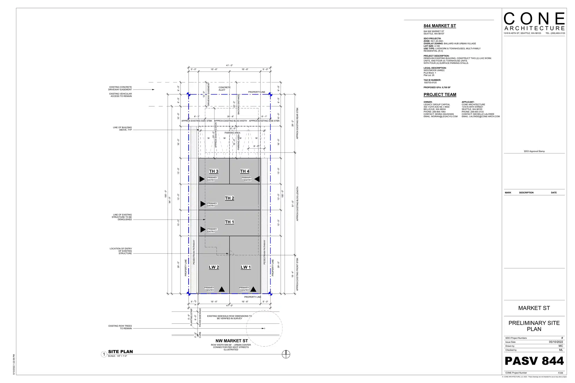 Site plan for 844 NW Market St