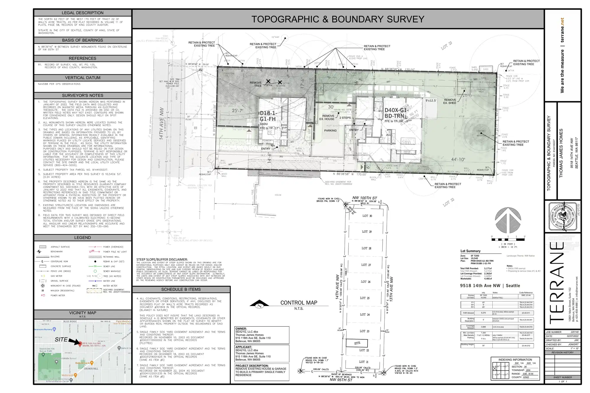 Site plan for 9518 14th Ave NW