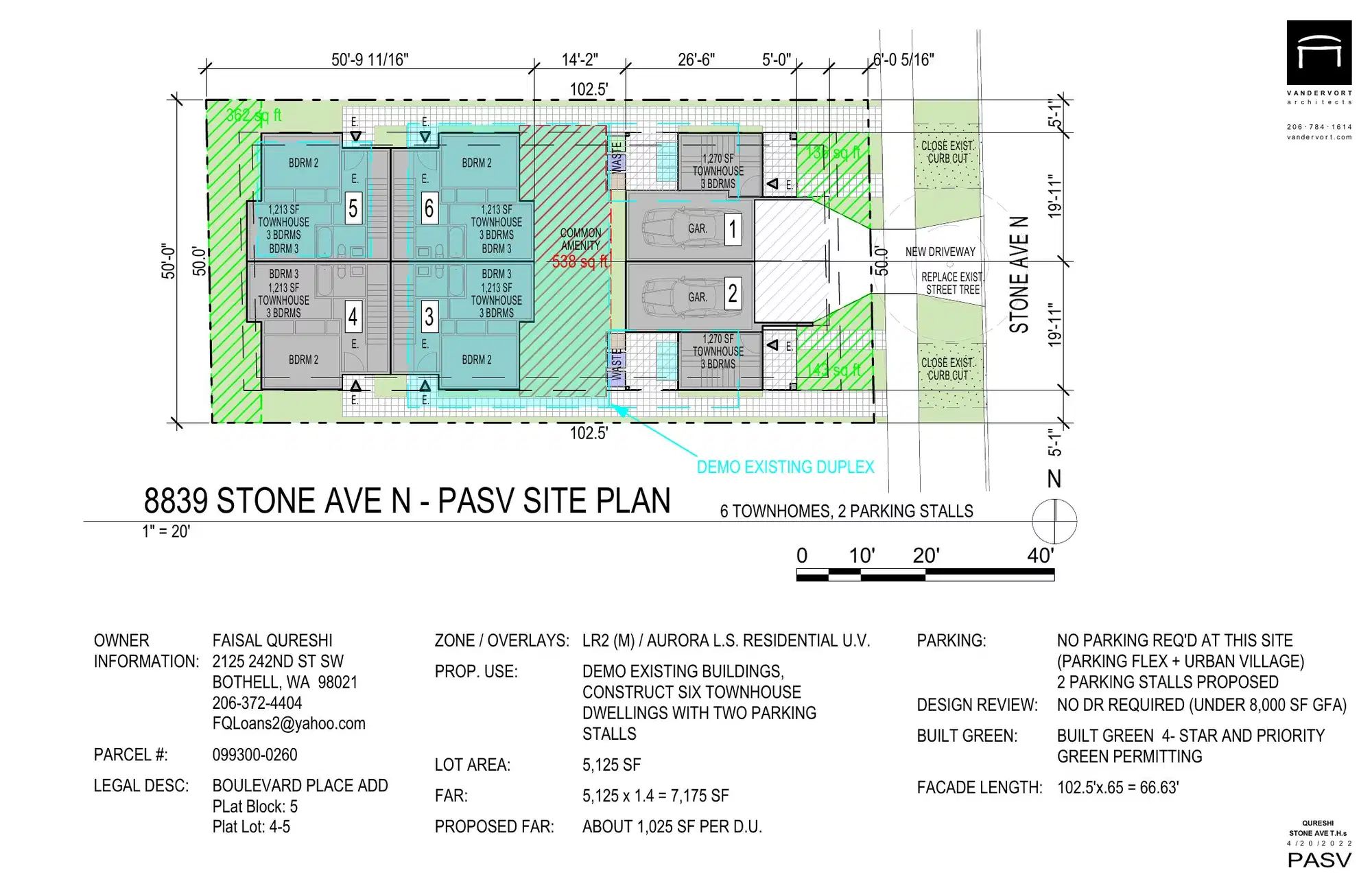 Site plan for 8839 Stone Ave N