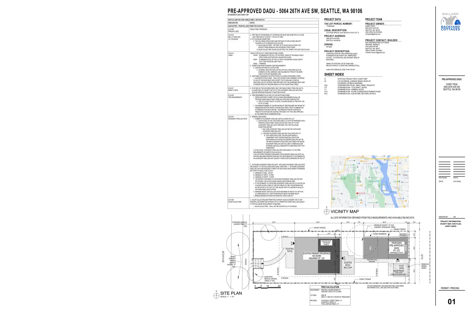 Site plan for 5064 26th Ave SW