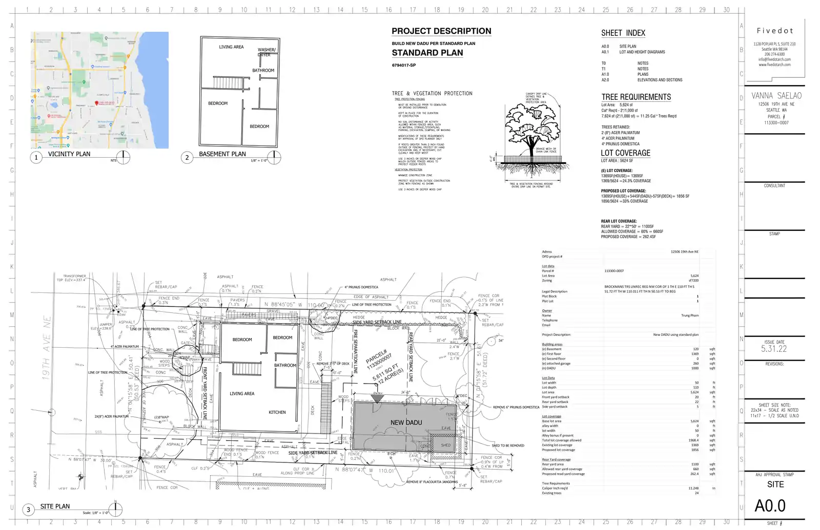 Site plan for 12504 19th Ave NE