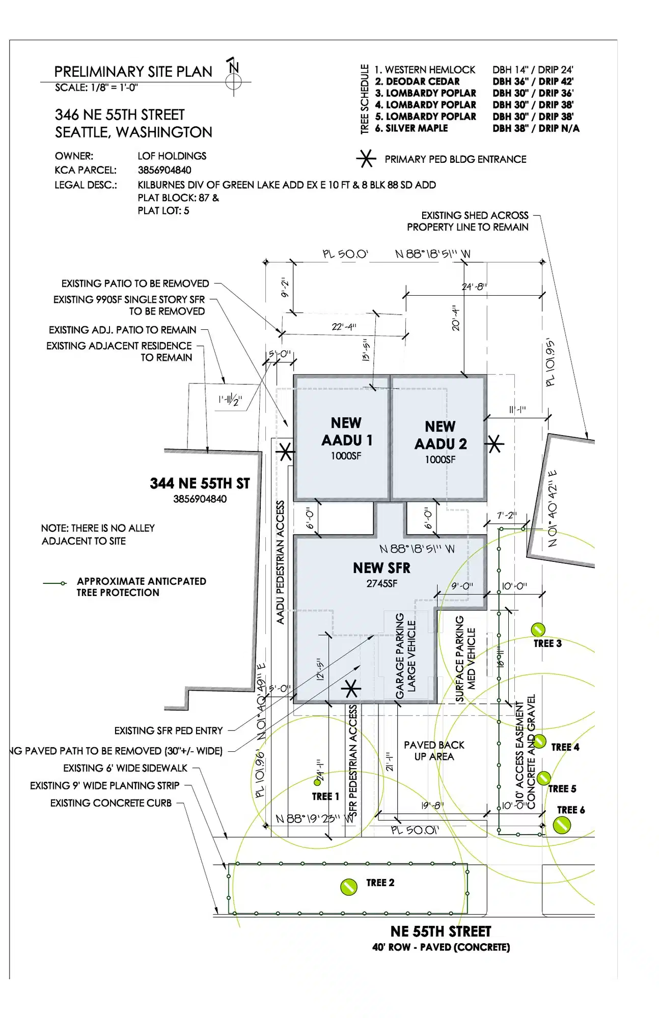 Site plan for 346 NE 55th St