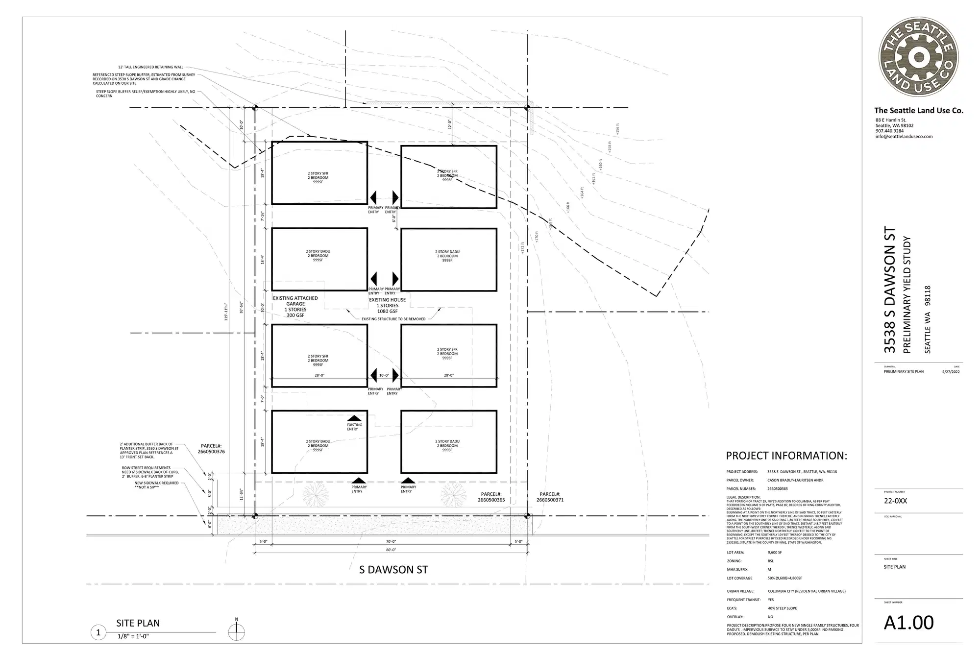 Site plan for 3538 S Dawson St