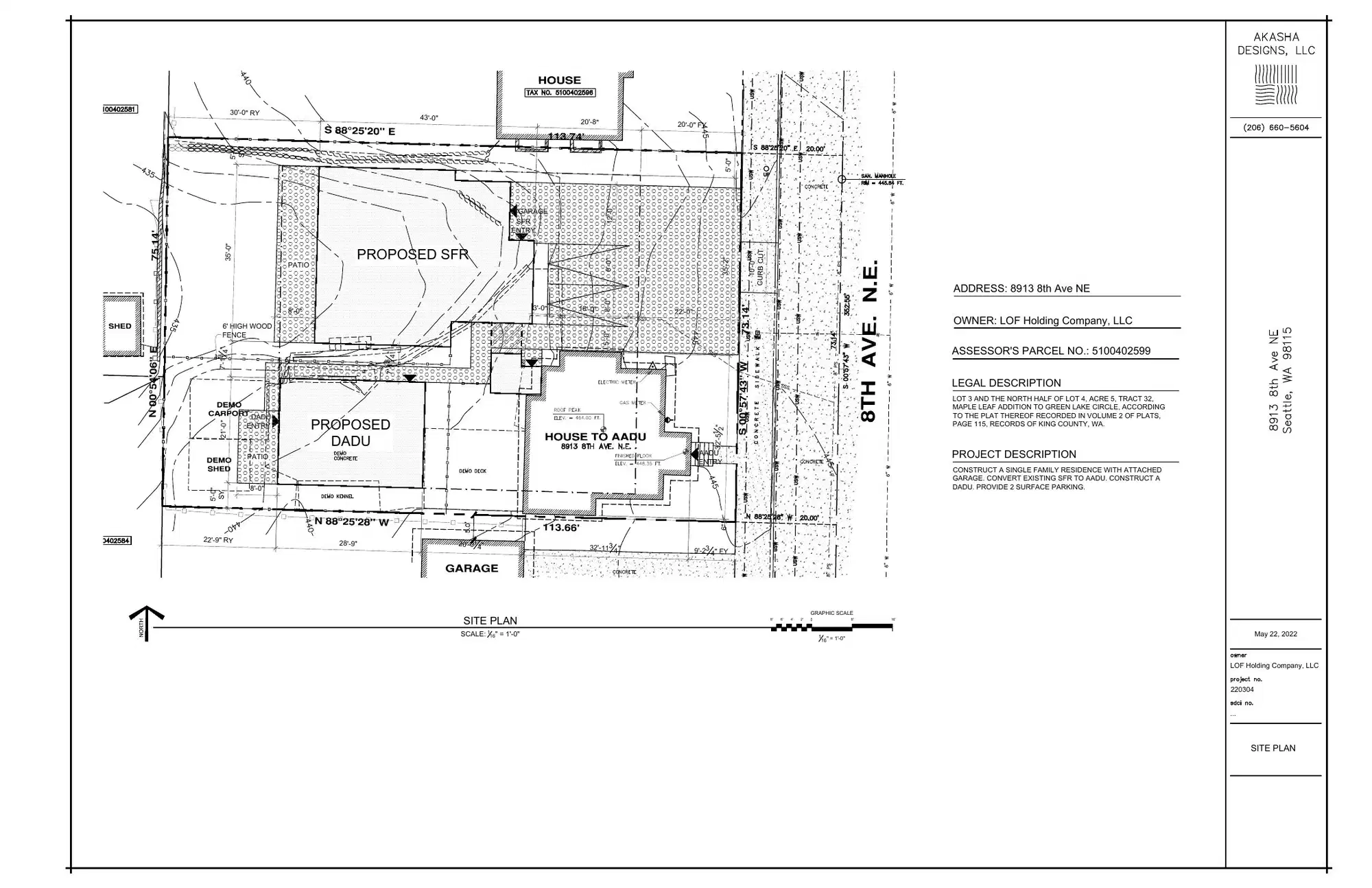 Site plan for 8917 8th Ave NE