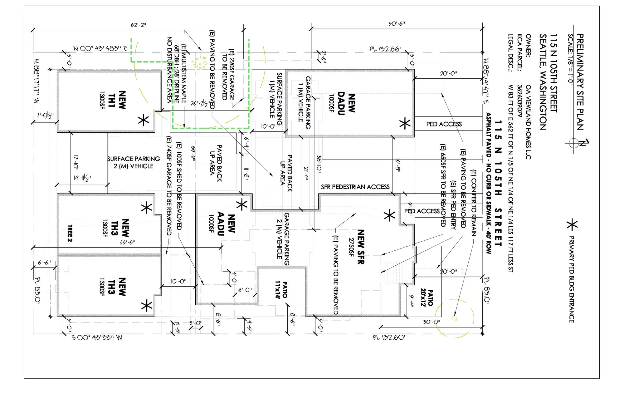 Site plan for 115 N 105th St