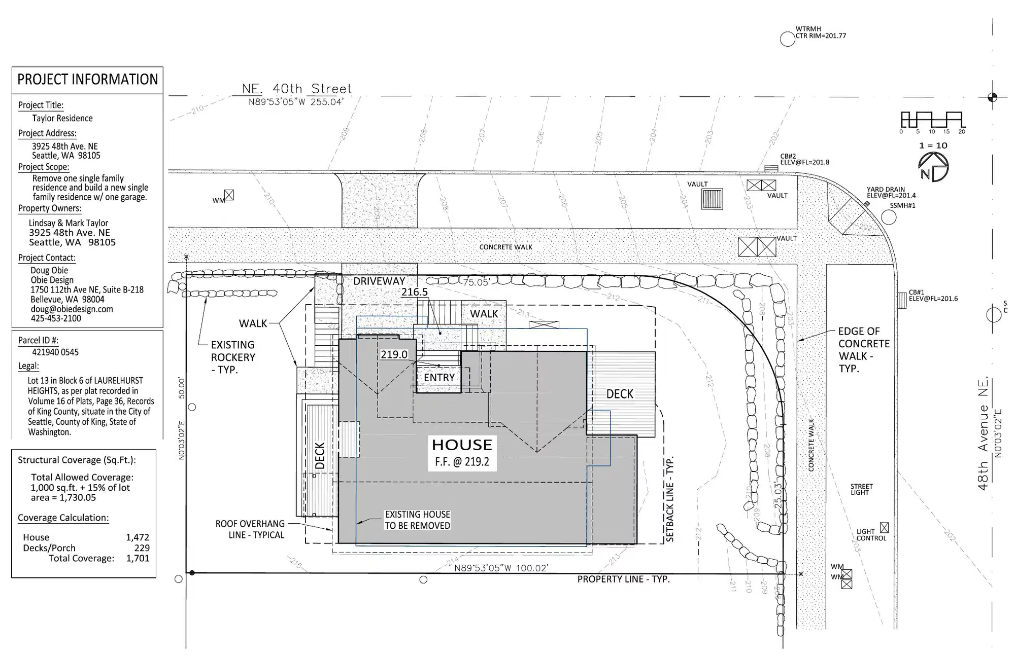 Site plan for 3925 48th Ave NE