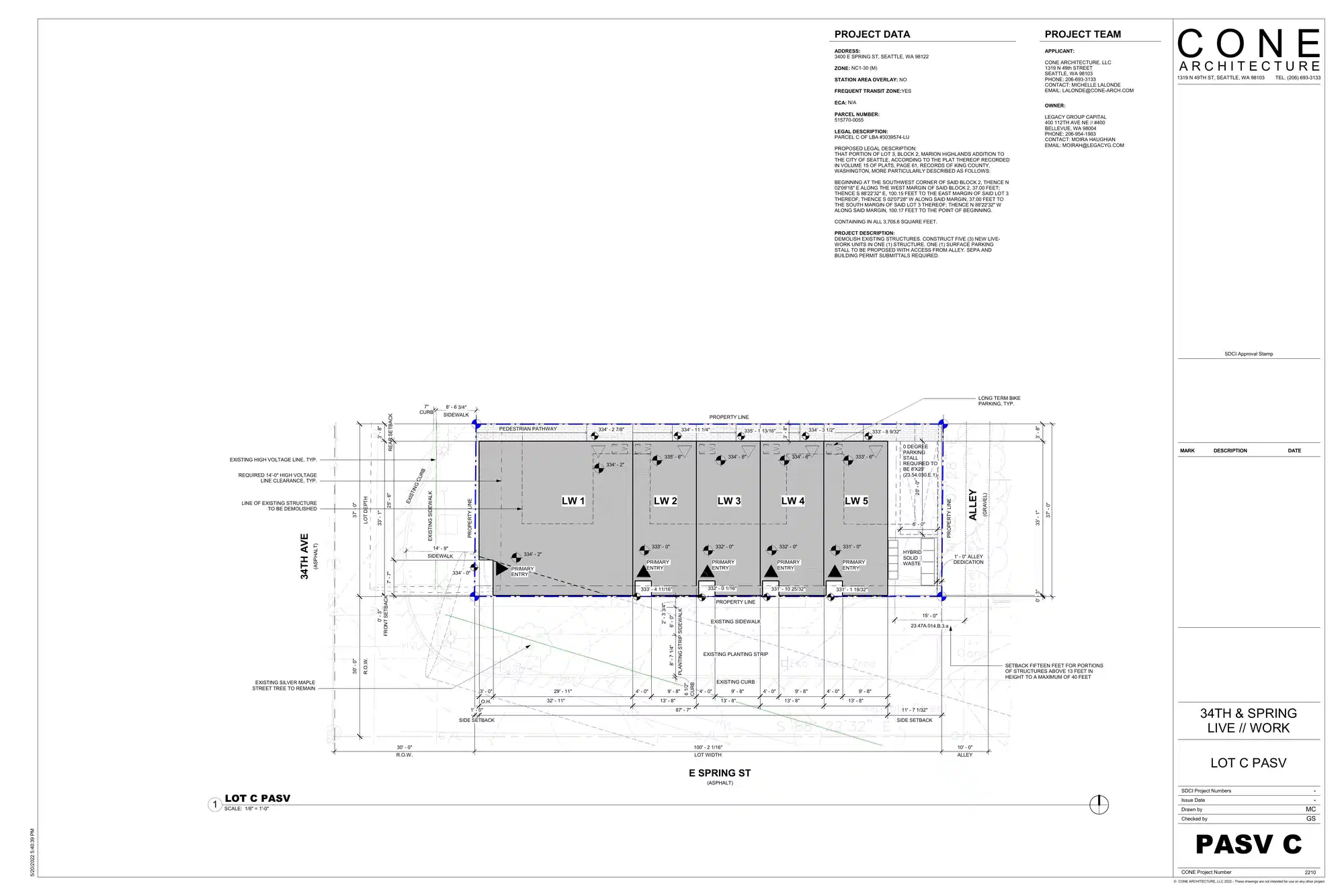 Site plan for 3400 E Spring St