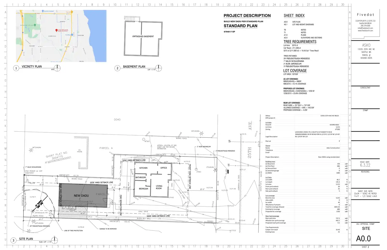 Site plan for 13333 25th Ave NE