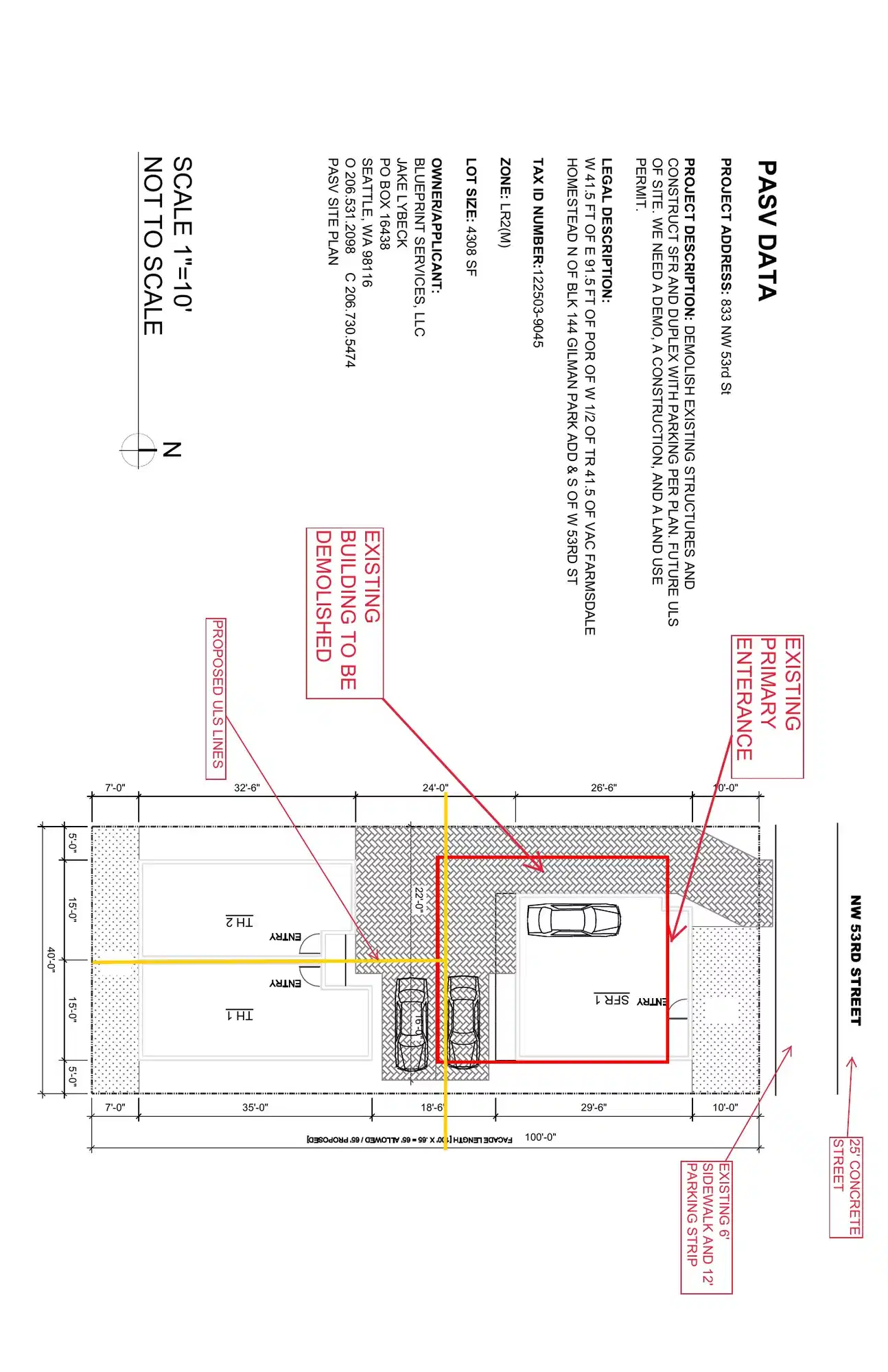 Site plan for 833 NW 53rd St