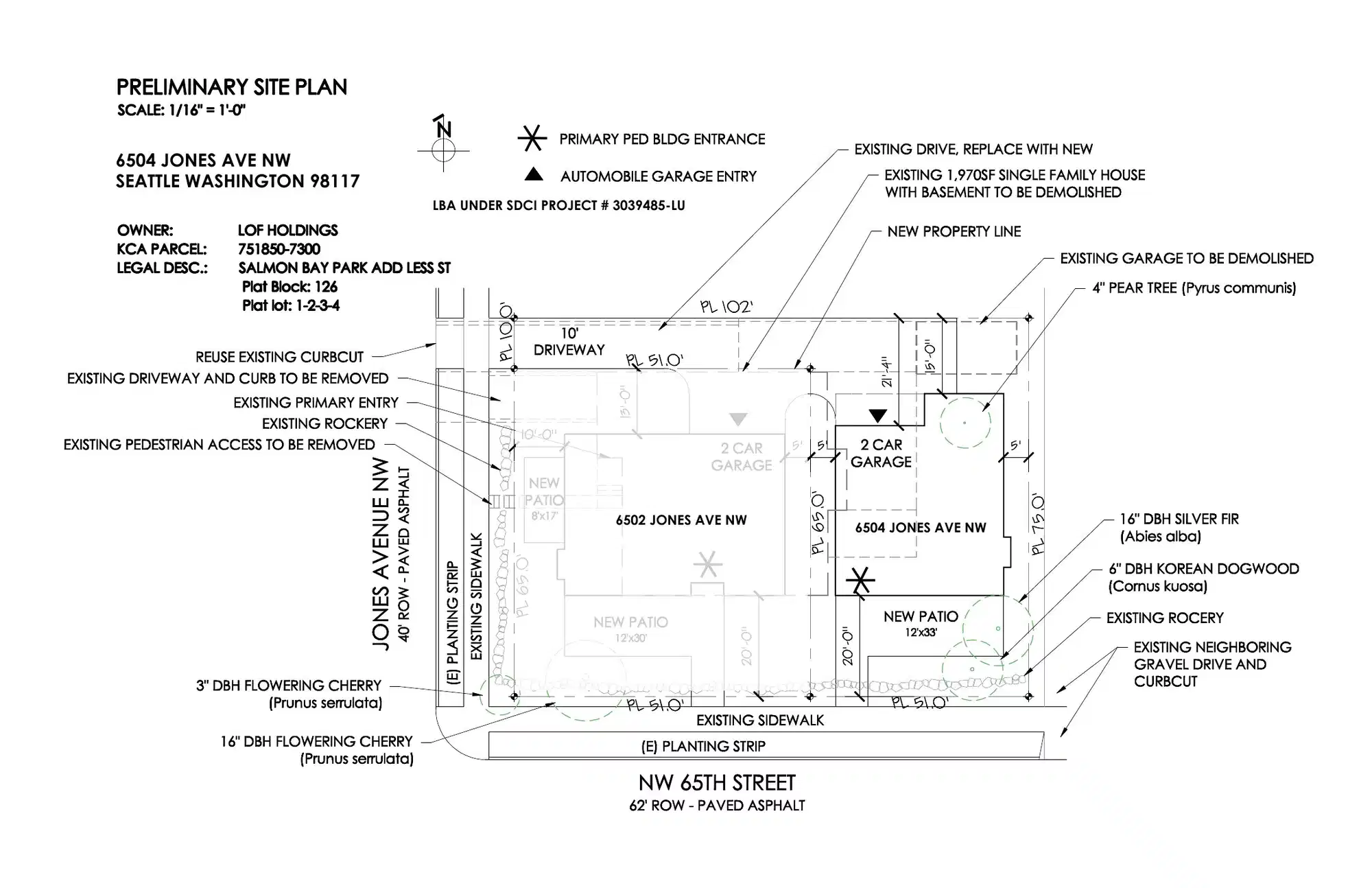 Site plan for 2312 NW 65th St