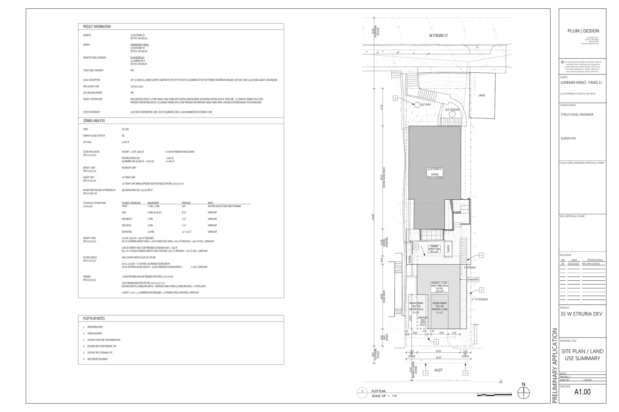 Site plan for 37 W Etruria St