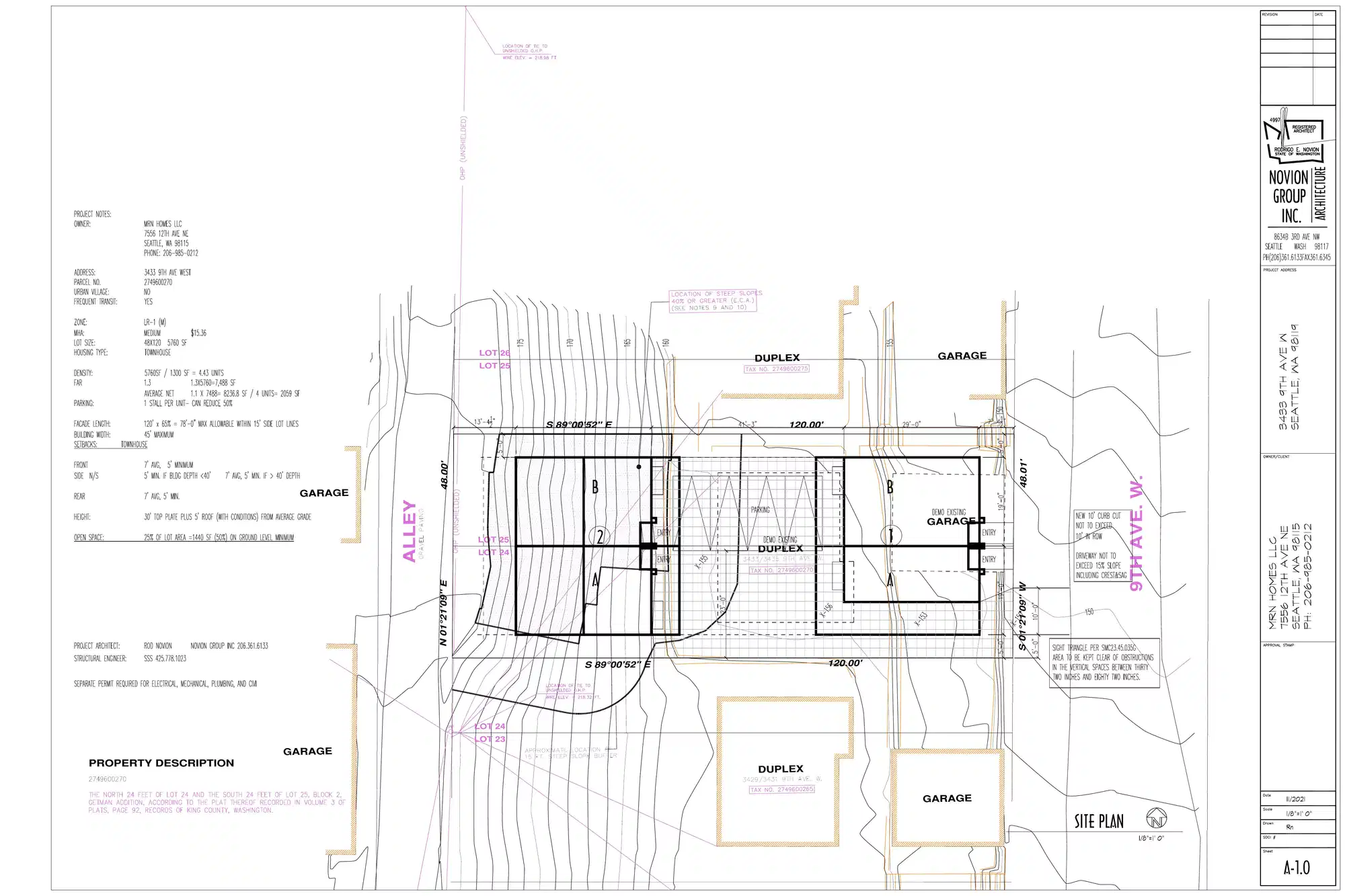 Site plan for 3433 9th Ave W