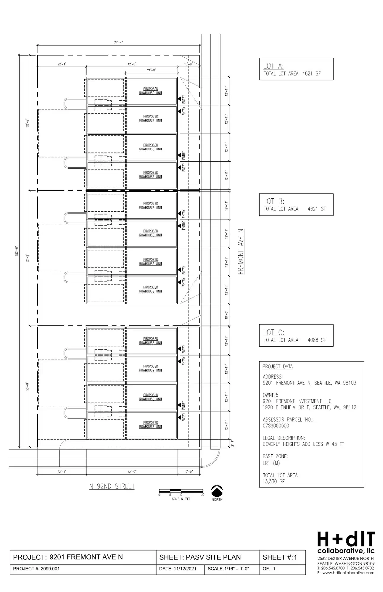Site plan for 9205 A Fremont Ave N