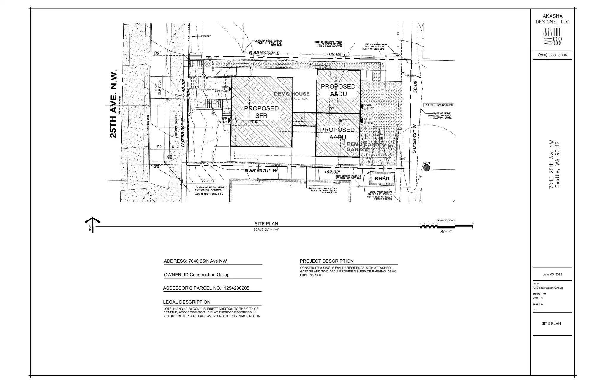 Site plan for 7040 25th Ave NW