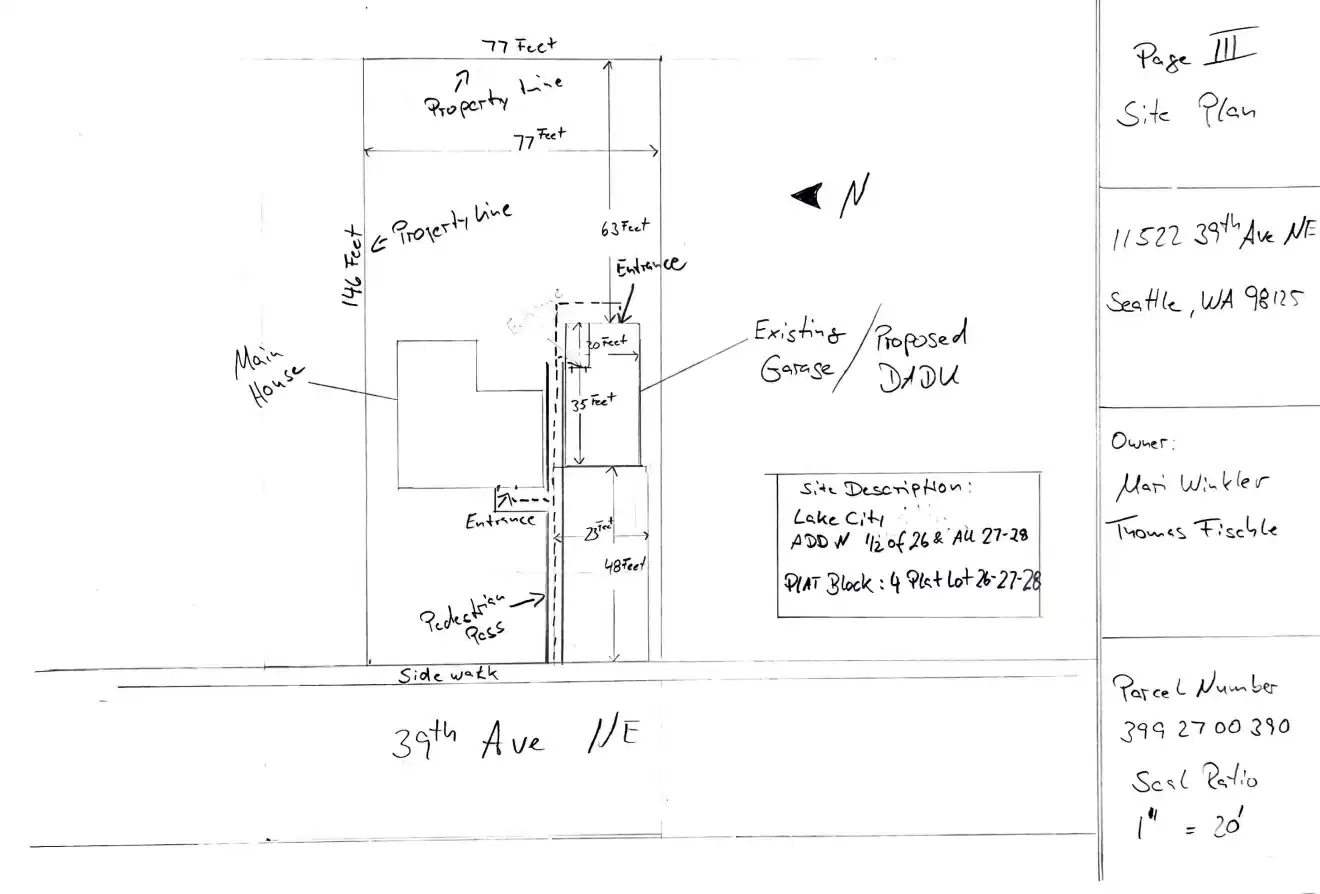 Site plan for 11520 39th Ave NE