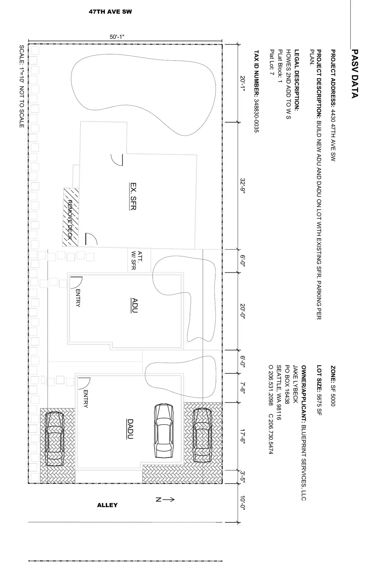 Site plan for 4430 47th Ave SW