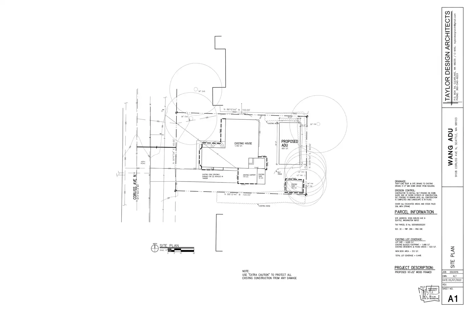 Site plan for 9108 B Corliss Ave N