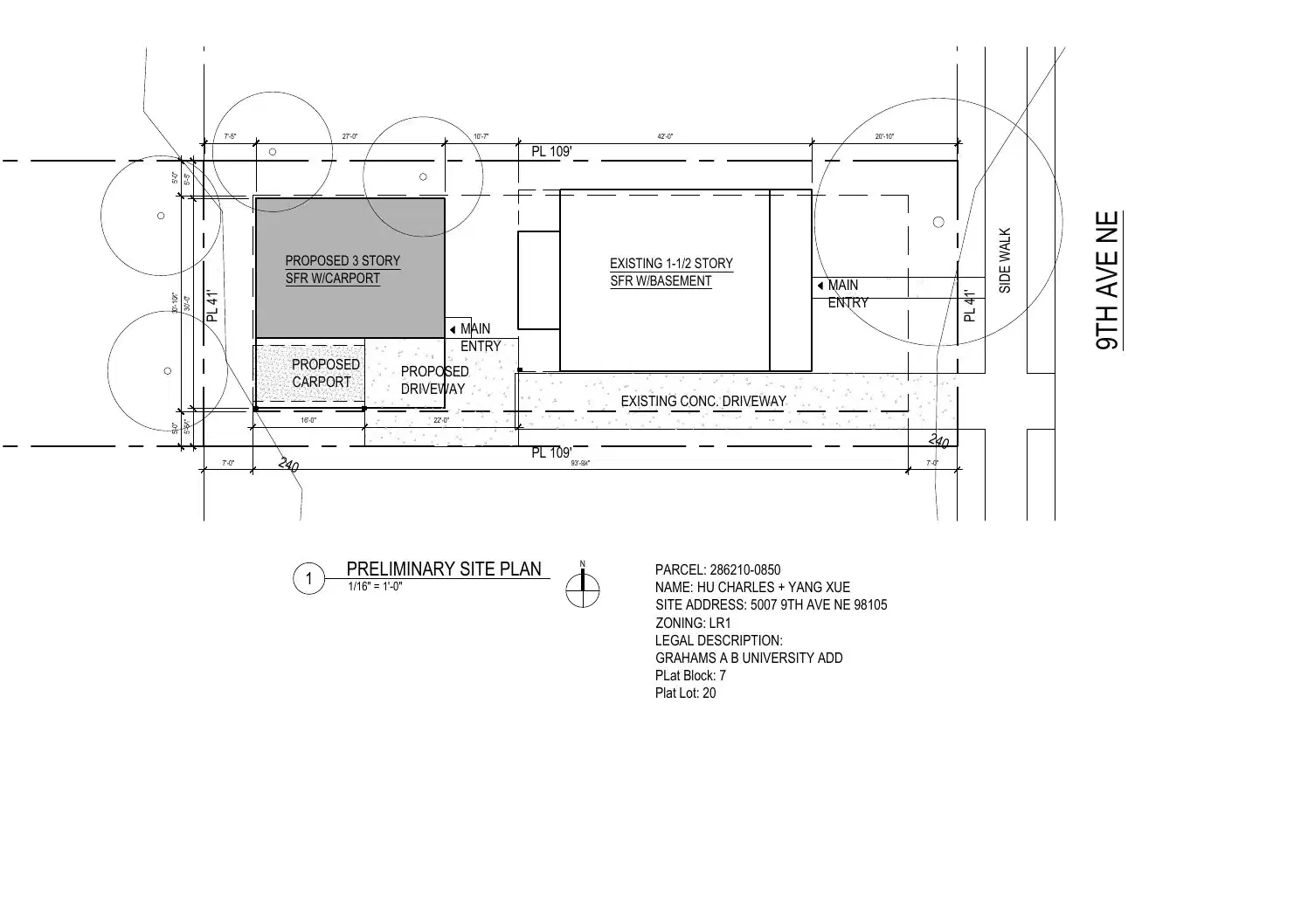 Site plan for 5005 9th Ave NE