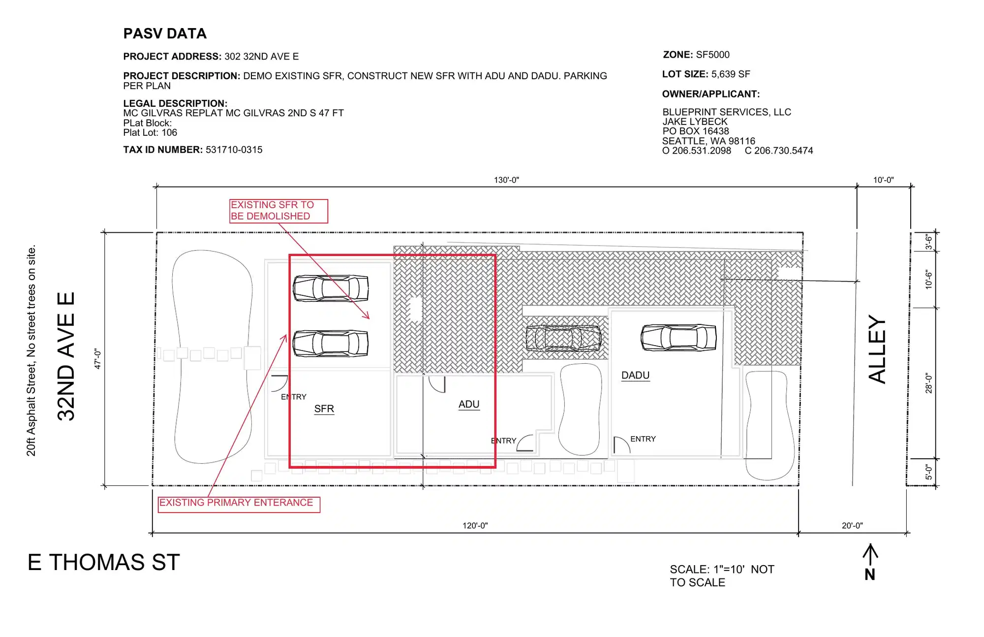 Site plan for 302 32nd Ave E