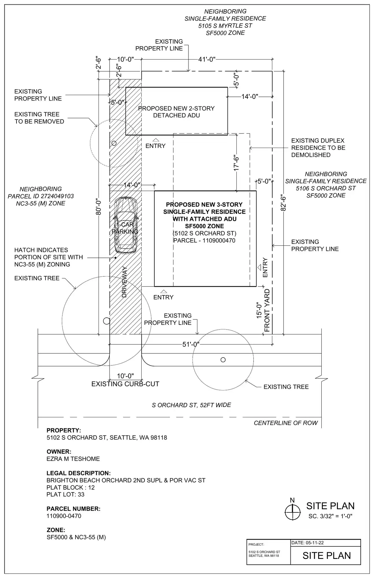 Site plan for 5100 S Orchard St