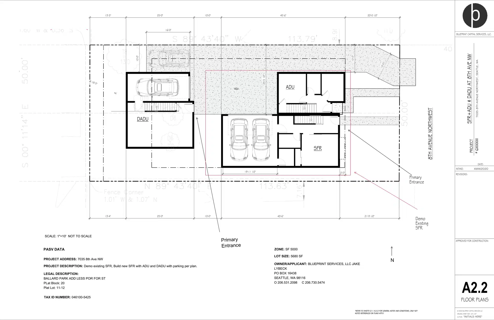 Site plan for 7035 8th Ave NW