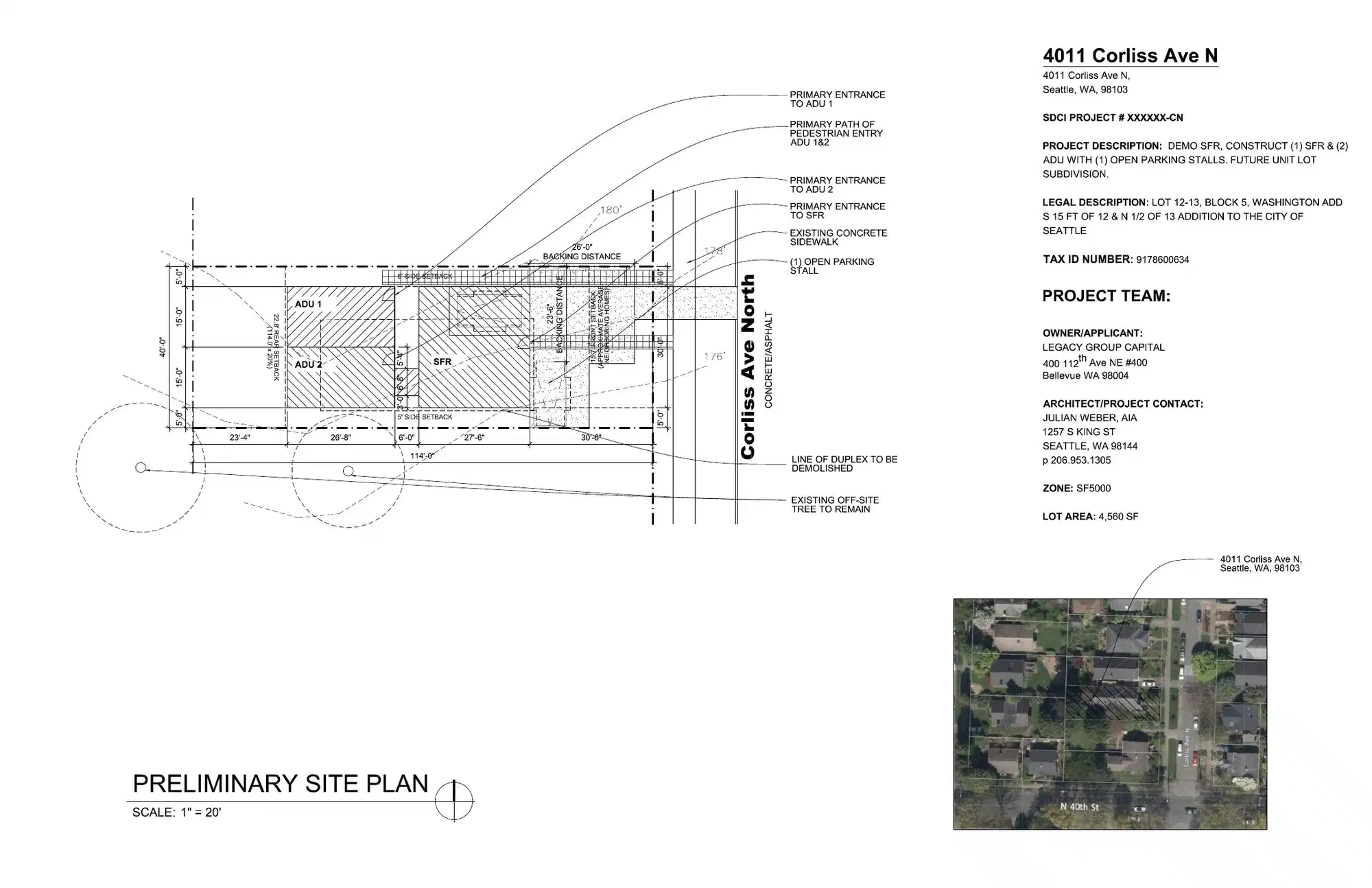 Site plan for 4011 Corliss Ave N