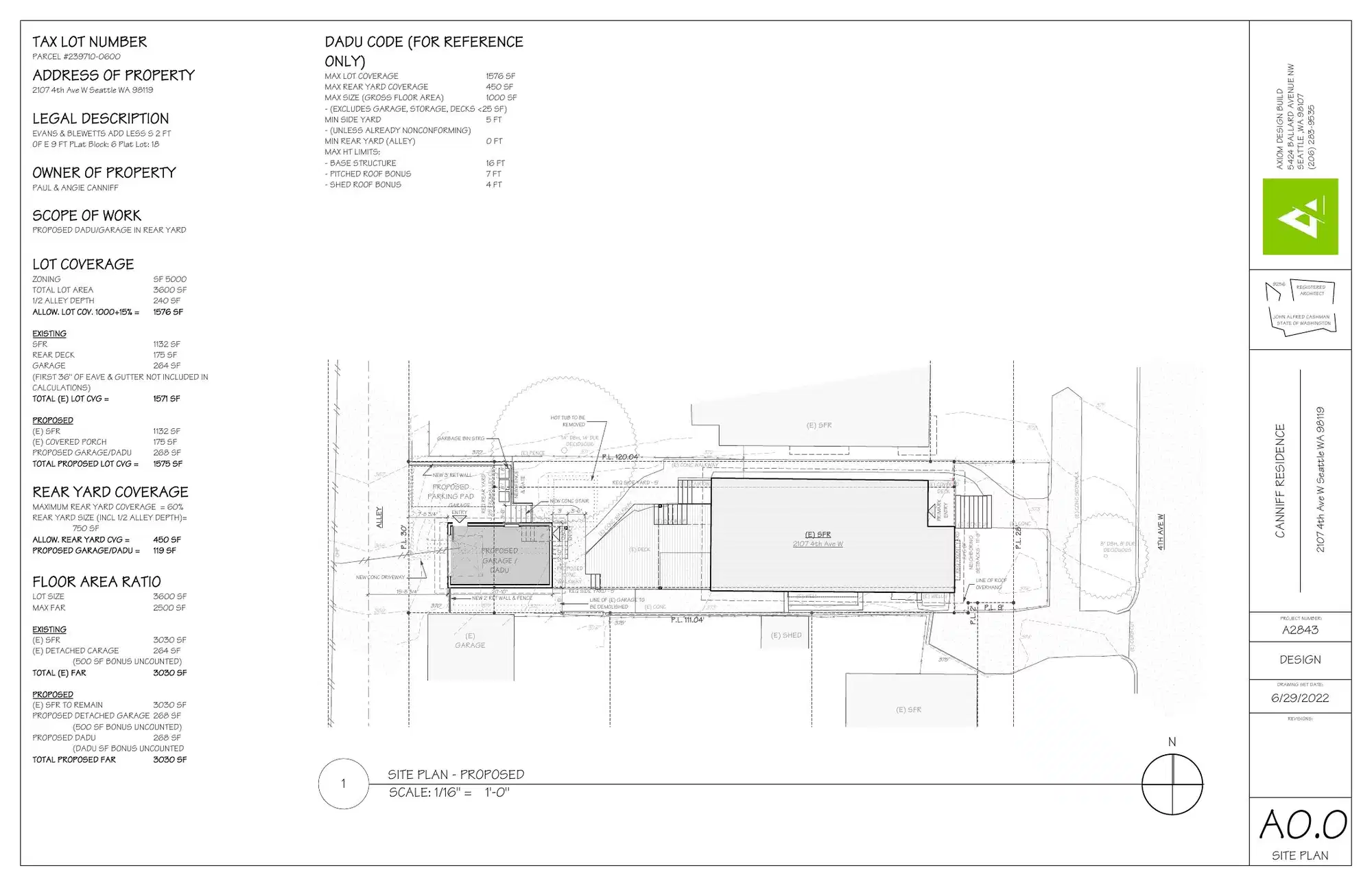 Site plan for 2109 4th Ave W
